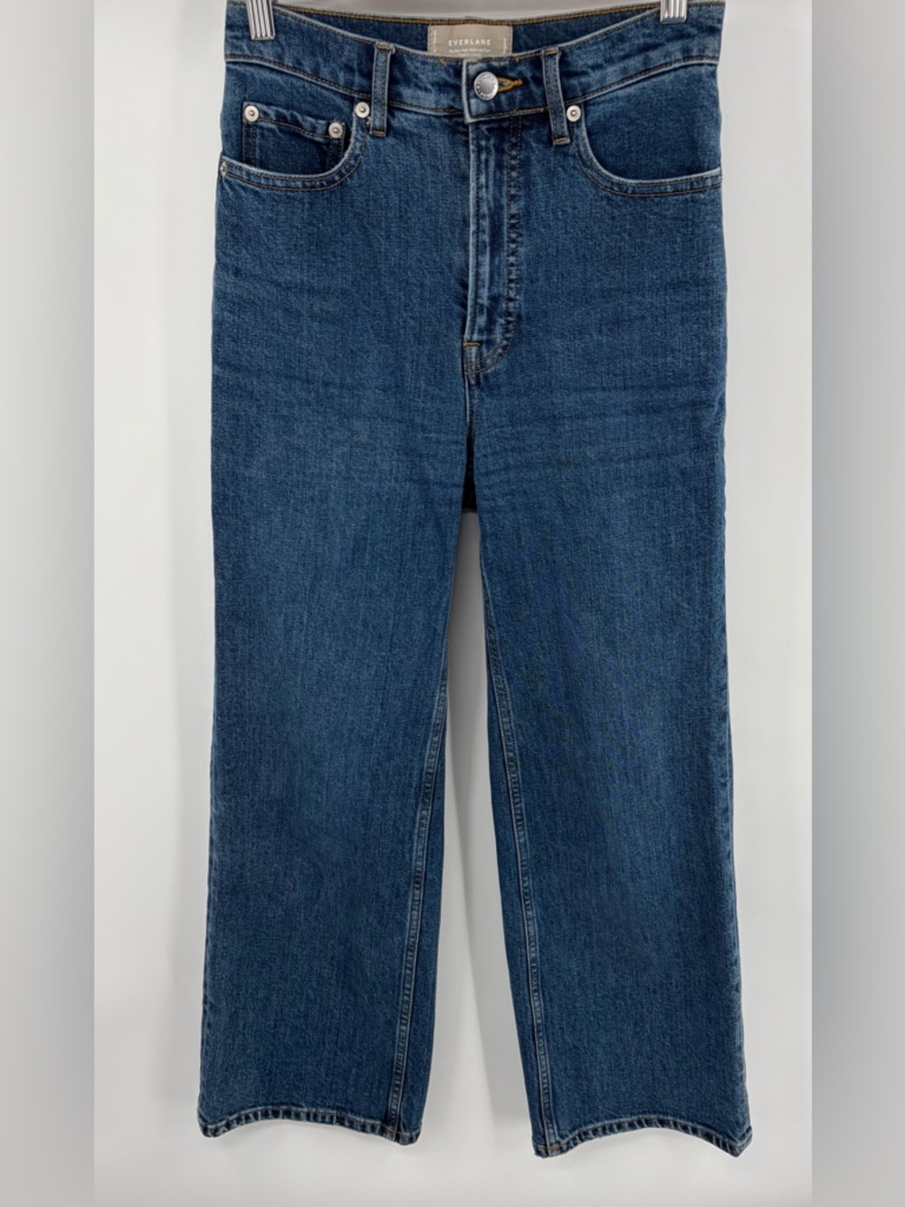 Everlane the way high wide leg flare denim jean medium wash women’s 25